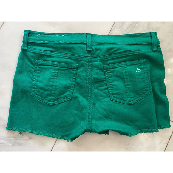 Rag & Bone Denim Shorts Cotton Raw Hem Green Jean Shorts Size 28 - Picture 4 of 7